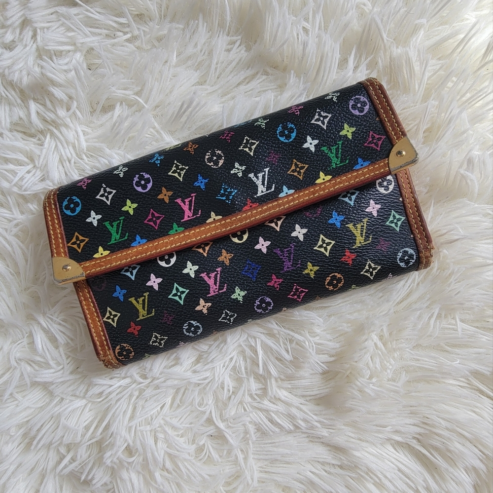 Black Multi-color Murakami Wallet